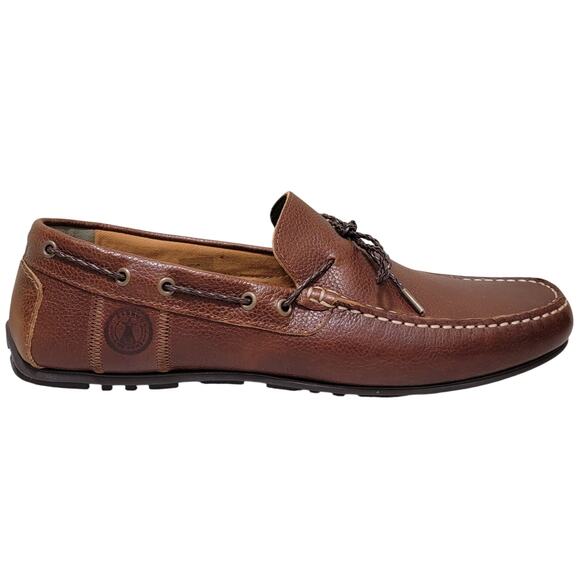 Barbour Men Moc Toe Slip On Driving Loafers Jenson Size US 12 UK 11 Cognac Brown - Picture 2 of 6